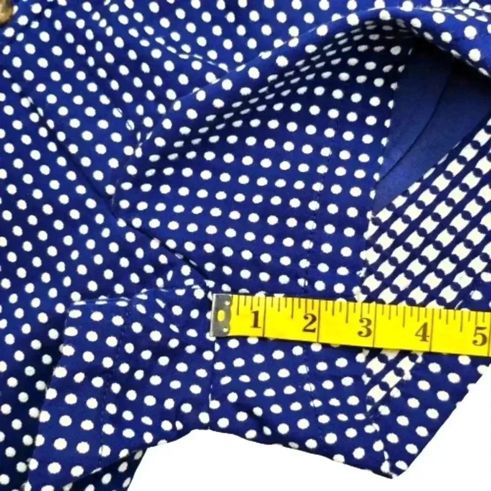Merona Blue Polka Dot Short Shorts Size 4 Cuffed Cotton Blend Summer Casual Chic - Picture 11 of 13